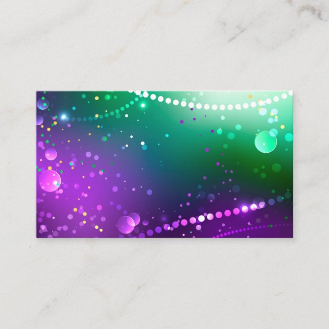 Mardi Gras Festive Purple Background Appointment Card (Front)
