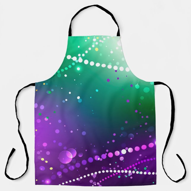 Mardi Gras Festive Purple Background Apron (Front)