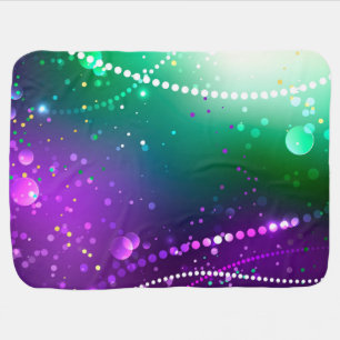 Mardi Gras Festive Purple Background Baby Blanket