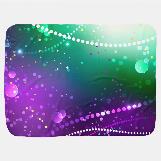 Mardi Gras Festive Purple Background Baby Blanket (Horizontal)