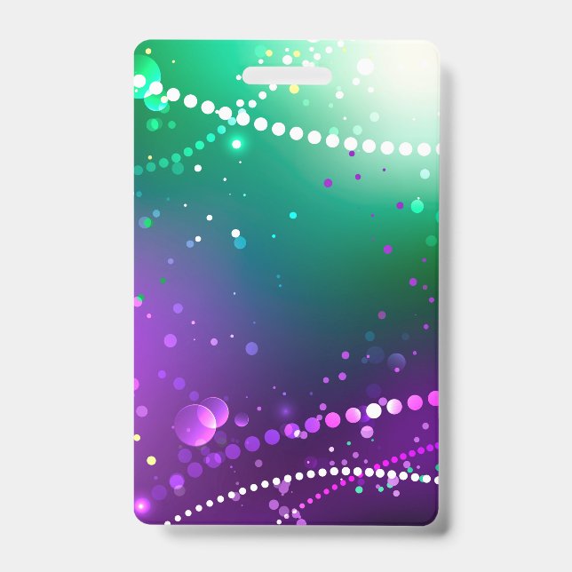 Mardi Gras Festive Purple Background Badge (Front)
