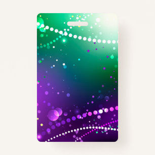 Mardi Gras Festive Purple Background Badge