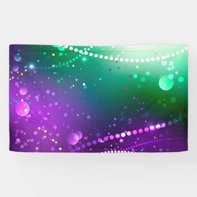 Mardi Gras Festive Purple Background Banner (Horizontal)