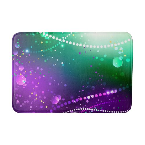 Mardi Gras Festive Purple Background Bath Mat