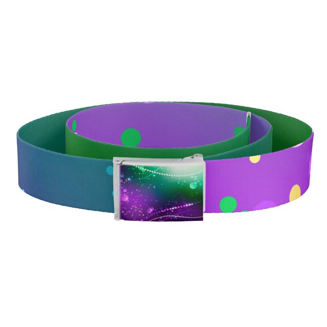 Mardi Gras Festive Purple Background Belt (Coil)