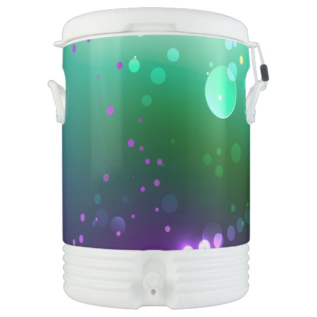 Mardi Gras Festive Purple Background Beverage Cooler (Front)