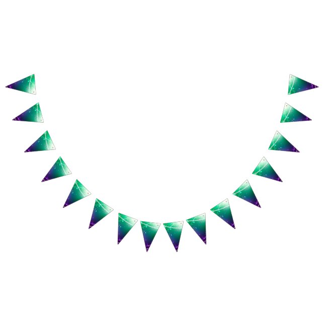 Mardi Gras Festive Purple Background Bunting Flags (All)