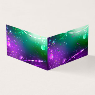 Mardi Gras Festive Purple Background Business Card