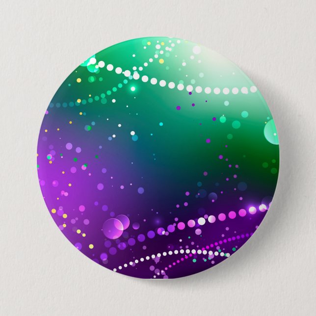 Mardi Gras Festive Purple Background Button (Front)