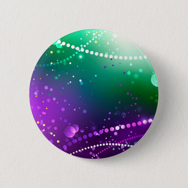 Mardi Gras Festive Purple Background Button (Front)