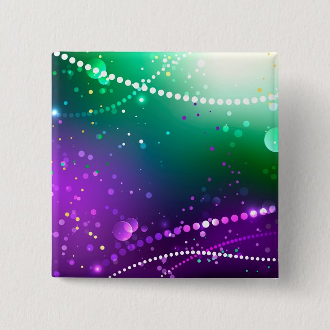 Mardi Gras Festive Purple Background Button (Front)