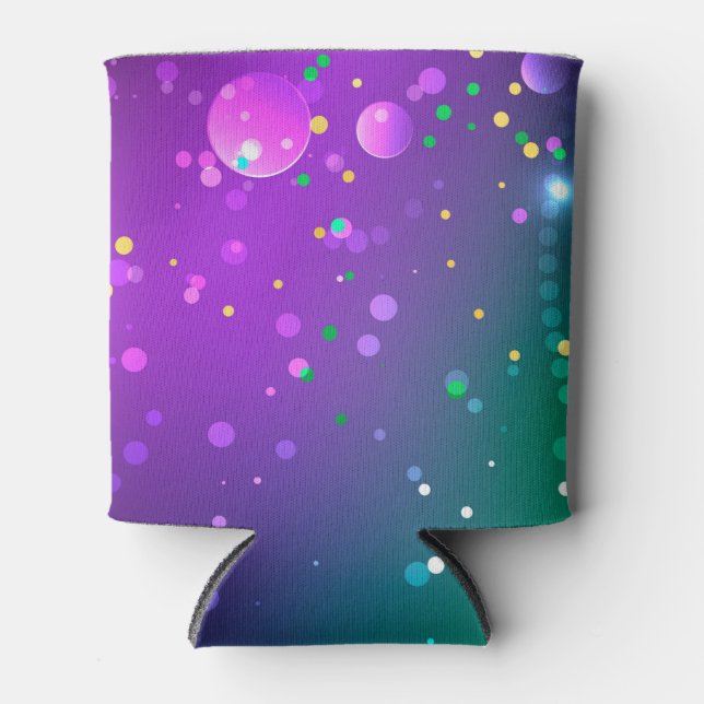 Mardi Gras Festive Purple Background Can Cooler (Front)