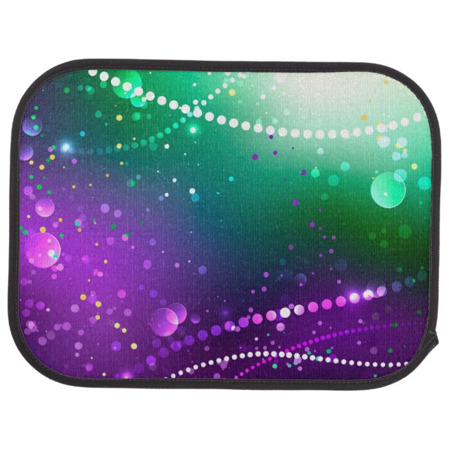 Mardi Gras Festive Purple Background Car Floor Mat (Rear)