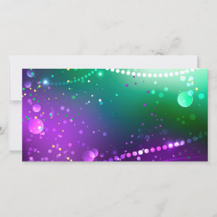 Mardi Gras Festive Purple Background Card