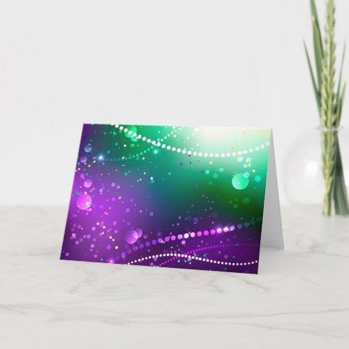 Mardi Gras Festive Purple Background Card