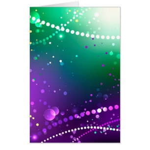 Mardi Gras Festive Purple Background Card