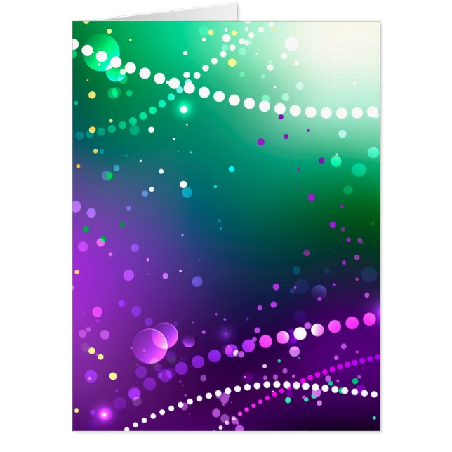 Mardi Gras Festive Purple Background Card (Front)