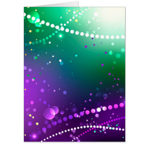 Mardi Gras Festive Purple Background Card
