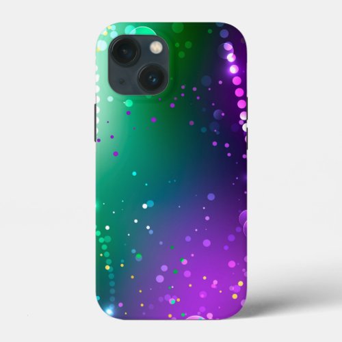 Mardi Gras Festive Purple Background iPhone 13 Mini Case