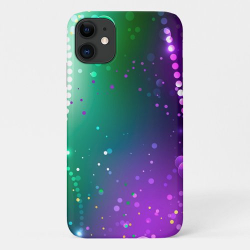 Mardi Gras Festive Purple Background iPhone 11 Case