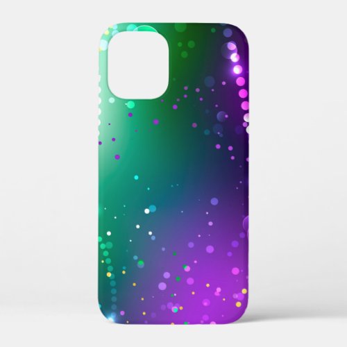 Mardi Gras Festive Purple Background iPhone 12 Mini Case