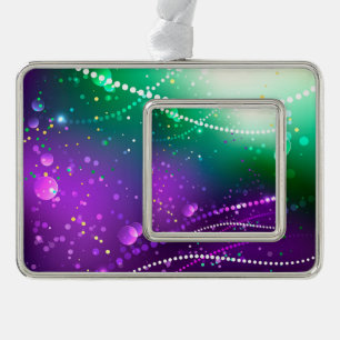 Mardi Gras Festive Purple Background Christmas Ornament