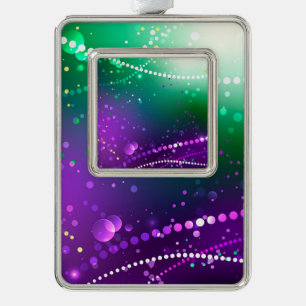 Mardi Gras Festive Purple Background Christmas Ornament