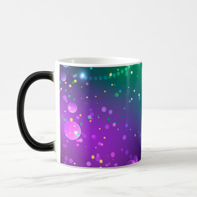 Mardi Gras Festive Purple Background Color Morph Mug (Left)