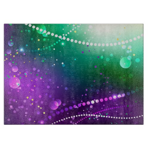 Mardi Gras Festive Purple Background Cutting Board