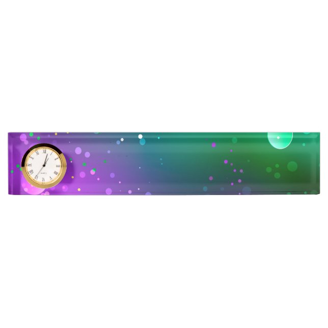 Mardi Gras Festive Purple Background Desk Name Plate (Front)