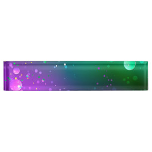 Mardi Gras Festive Purple Background Desk Name Plate