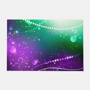Mardi Gras Festive Purple Background Doormat