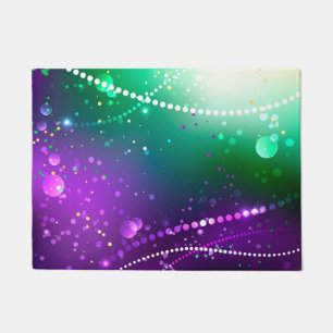Mardi Gras Festive Purple Background Doormat