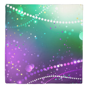 Mardi Gras Festive Purple Background Duvet Cover