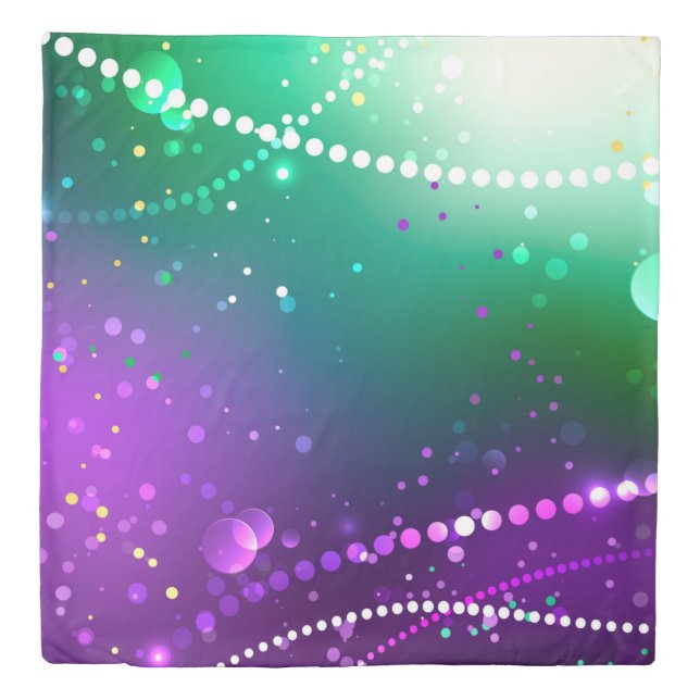 Mardi Gras Festive Purple Background Duvet Cover (Front)