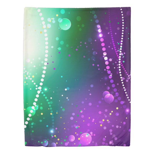 Mardi Gras Festive Purple Background Duvet Cover (Front)