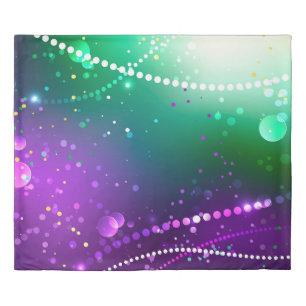 Mardi Gras Festive Purple Background Duvet Cover