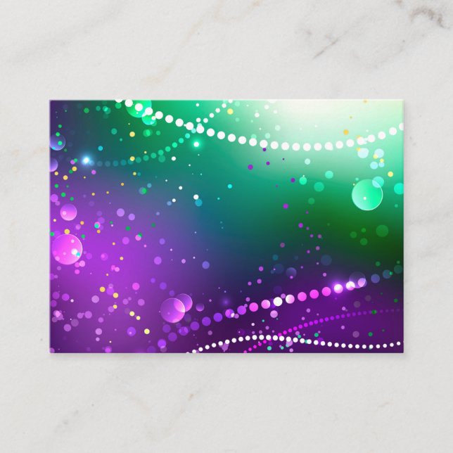 Mardi Gras Festive Purple Background Enclosure Card (Front)