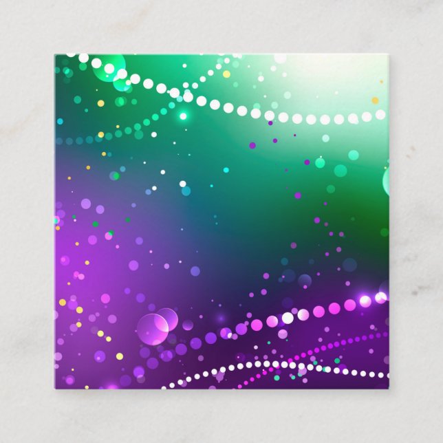 Mardi Gras Festive Purple Background Enclosure Card (Front)