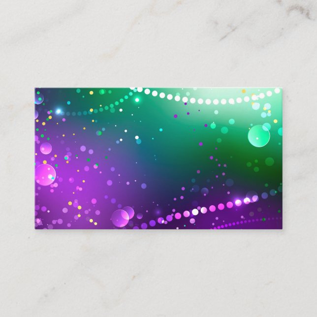 Mardi Gras Festive Purple Background Enclosure Card (Front)