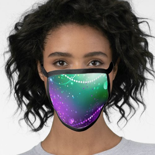 Mardi Gras Festive Purple Background Face Mask