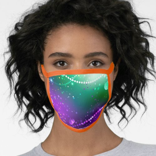 Mardi Gras Festive Purple Background Face Mask