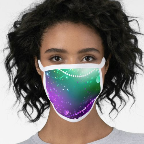 Mardi Gras Festive Purple Background Face Mask