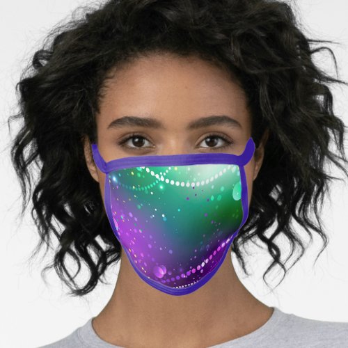 Mardi Gras Festive Purple Background Face Mask