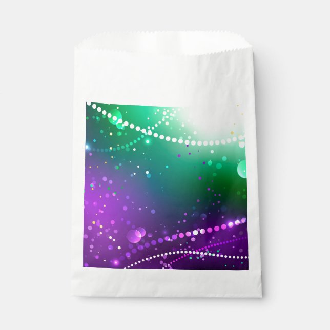 Mardi Gras Festive Purple Background Favor Bag (Front)