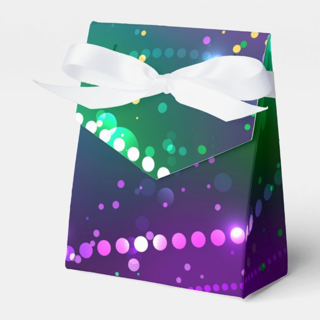 Mardi Gras Festive Purple Background Favor Boxes (Front Side)