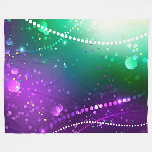 Mardi Gras Festive Purple Background Fleece Blanket