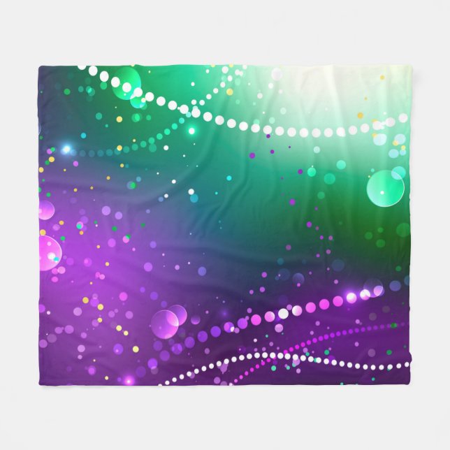 Mardi Gras Festive Purple Background Fleece Blanket (Front (Horizontal))