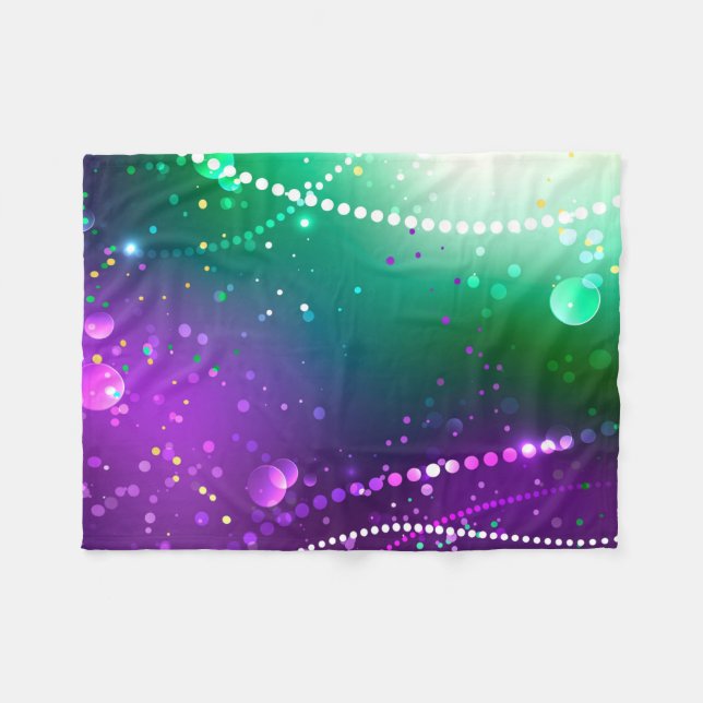 Mardi Gras Festive Purple Background Fleece Blanket (Front (Horizontal))