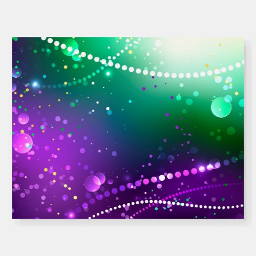 Mardi Gras Festive Purple Background Foam Board